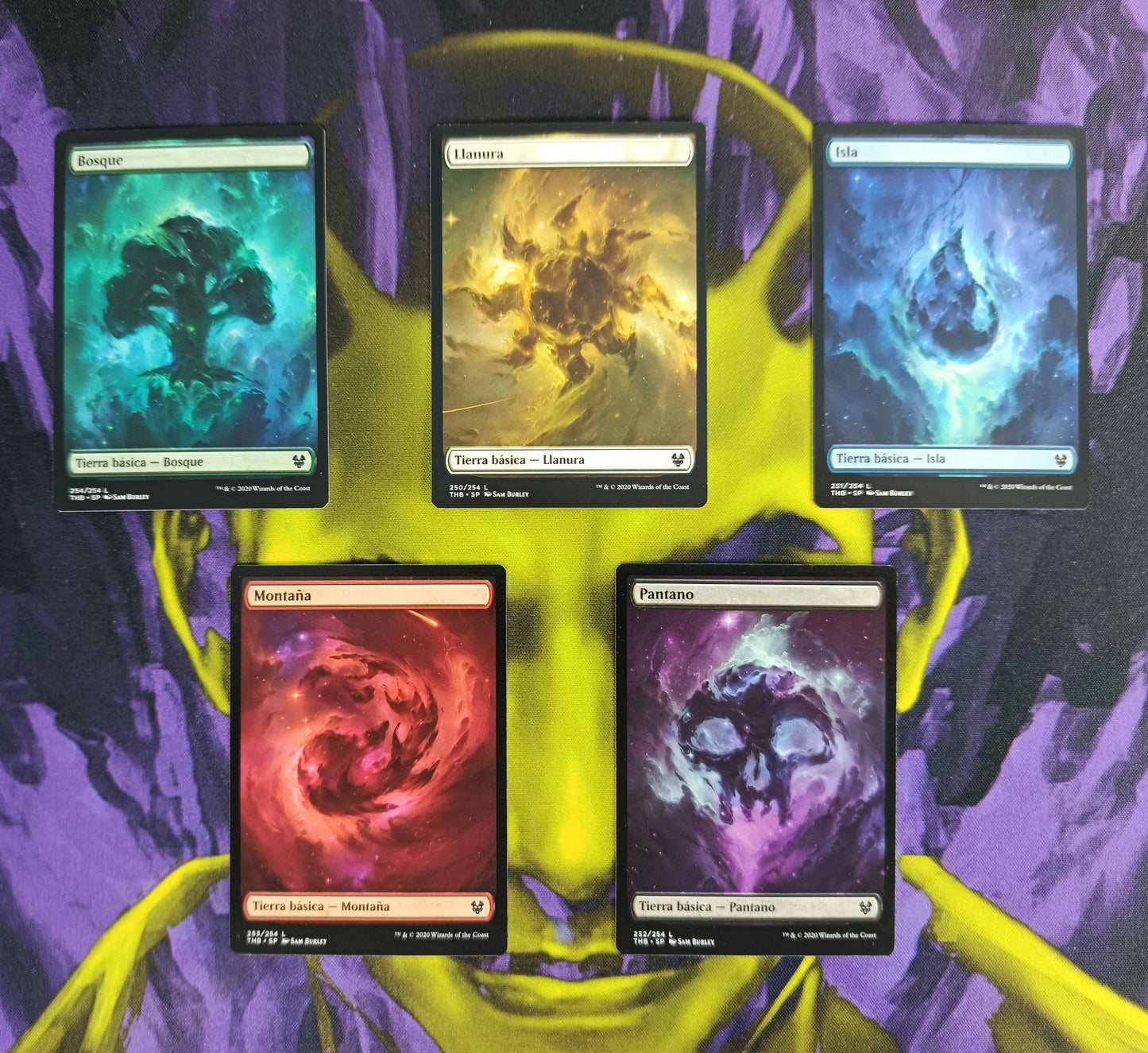 Set 5 Tierras Básicas Full Art de Theros: Beyond Death
