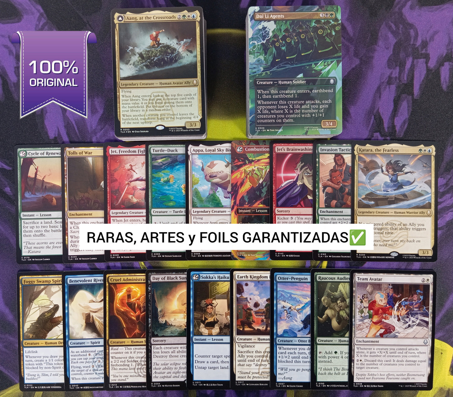 Lote 100 Cartas Avatar: The Last Airbender