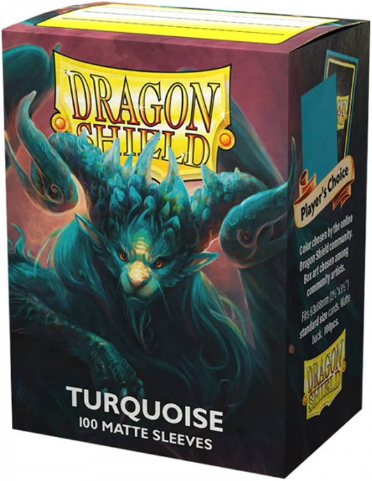 100 Fundas Dragon Shield-Color Turquesa Mate