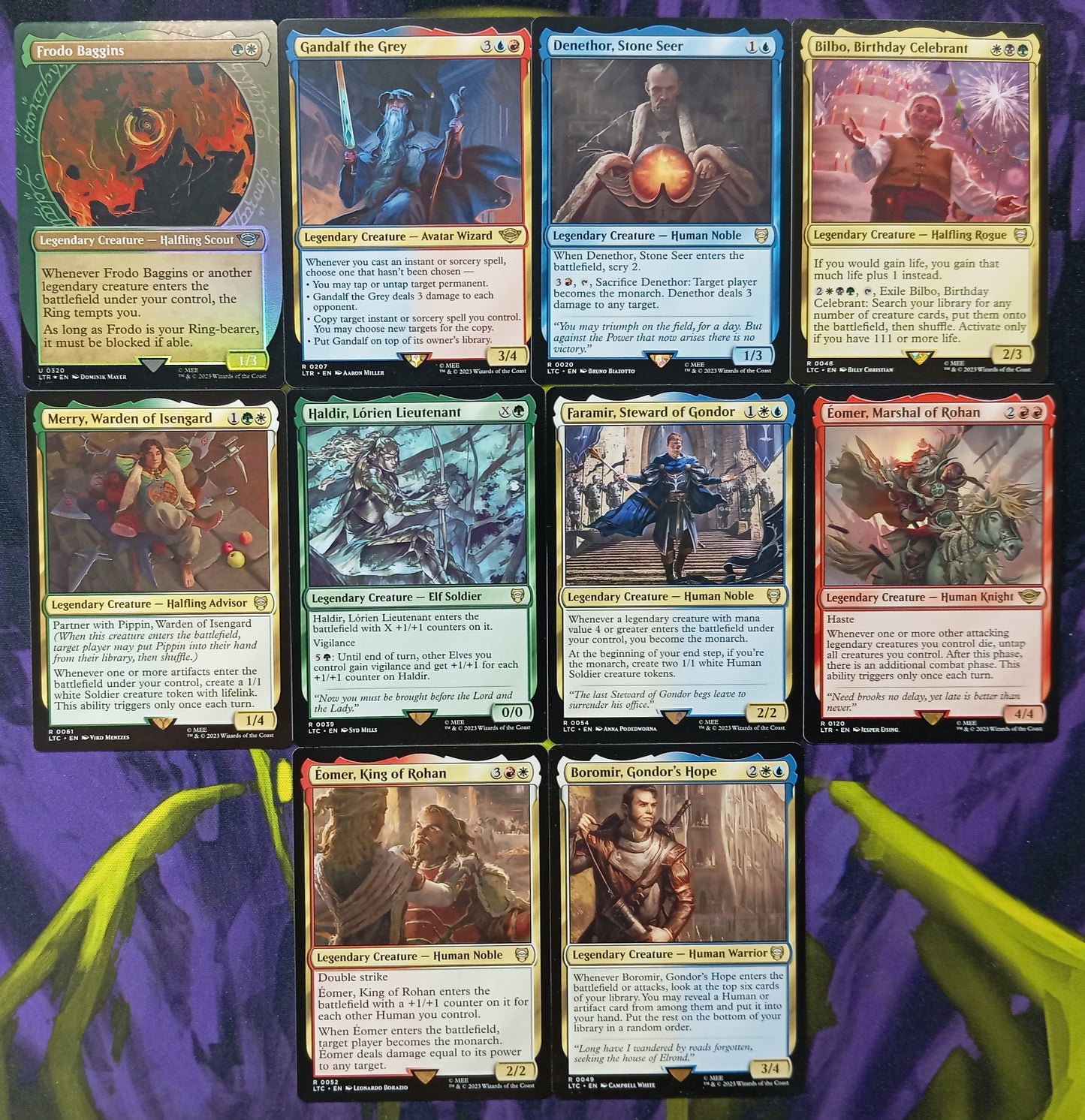 Lote 10 Cartas Legendarias Señor De Los Anillos