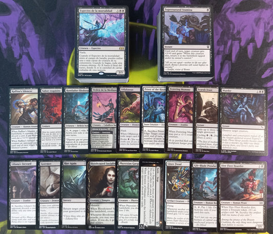 Lote 100 Cartas NEGRAS SIN REPETIR