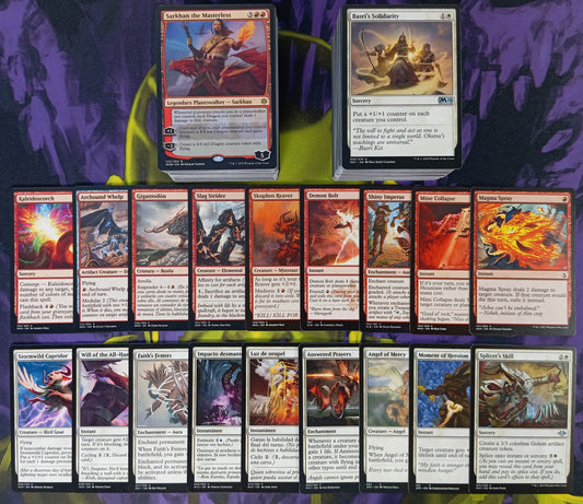 LOTE 200 Cartas Rojo-Blanco Sin Repetir